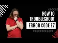 Aprilaire Dehumidifier Error Code E7 How to Troubleshoot and Fix