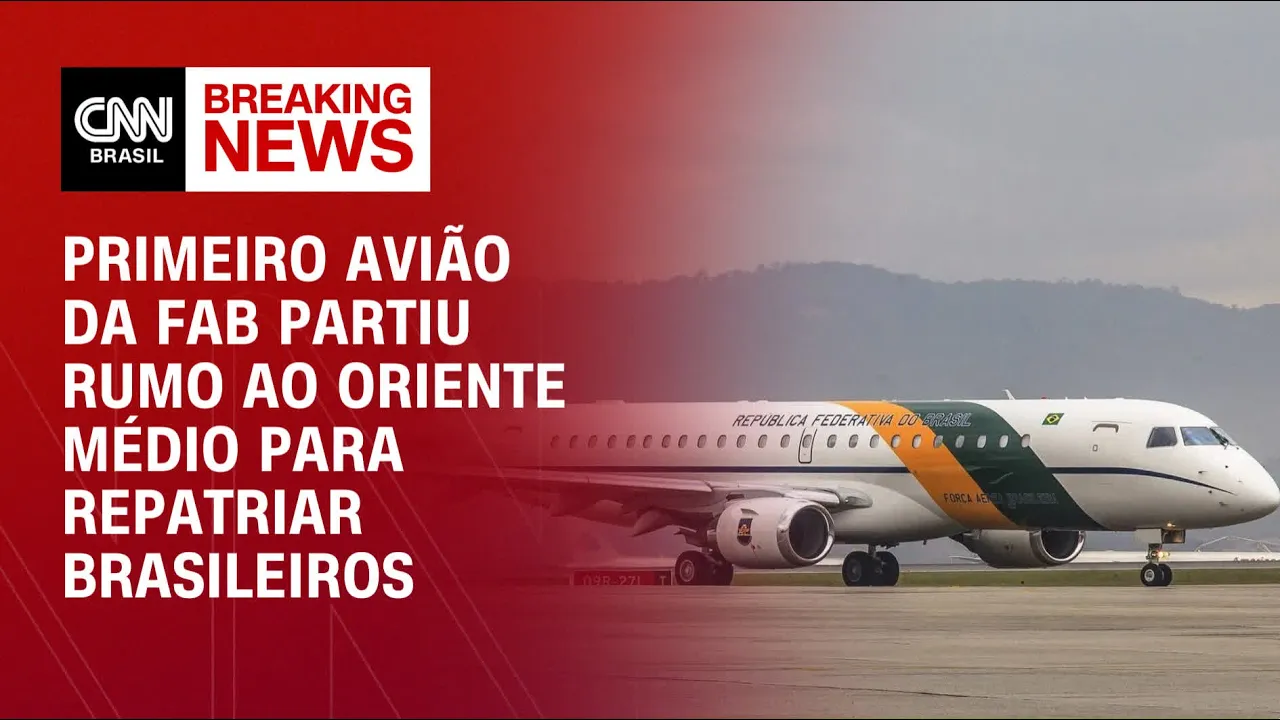Primeiro avião da FAB partiu rumo ao Oriente Médio para repatriar brasileiros | AGORA CNN