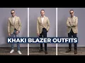 3 SIMPLE Khaki Blazer Combinations Spring Outfits for Men 2021