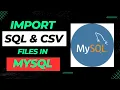 Import CSV SQL files in MySQL Create a table using a csv file in MySQL workbench