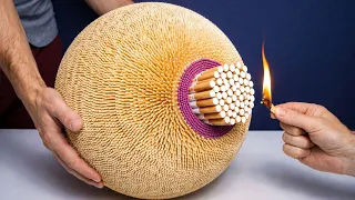 🚬 Giant Cigarette Match Ball - 50,000 Matches Shockwave Experiment 🔥