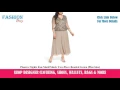 Pisarro Nights Fan Motif Mock Two-Piece Beaded Gown Plus Size