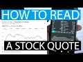 How To Read A Stock Quote