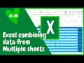 Excel beginners tutorial for linking sheets and combining data from multiple sheets