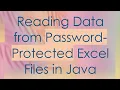 Reading Data from Password-Protected Excel Files in Java
