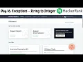 Day 16 Exceptions - String to Integer 30 days of code Hackerrank Code With Pankaj