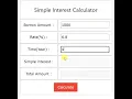 Interest Calculator make with HTML CSS JS in easy steps