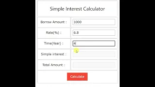 Interest Calculator make with HTML CSS JS in easy steps