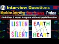 Find Given 2 Words Are Anagram Without Special Function Python Interview Question Data Science