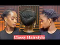 EASY ELEGANT UPDO HAIRSTYLE FOR BLACK WOMEN ON 4C NATURAL HAIR
