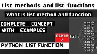 Python List Methods and functions in HINDI URDU How to use list methods in python CodeBench