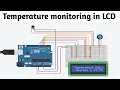 Temperature Sensor Tinkercad with Lcd in English tinkercad circuit Block Code simulator