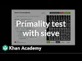 Primality test with sieve Journey into cryptography Computer Science Khan Academy