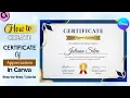 How to Create a Certificate of Appreciation in Canva Step-by-Step Tutorial