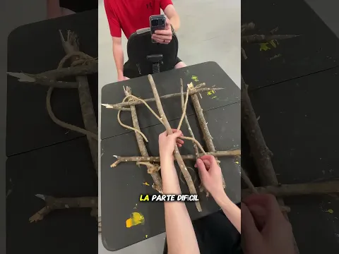 ¡Hizo una Cesta con Palos y Cuerda! 😱🧺 #Shorts