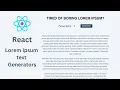 Reactjs Lorem-Ipsum text generator using React hooks Beginner Course Mini Project