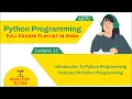 Introduction to Python Programming Features of Python Programming AKTU