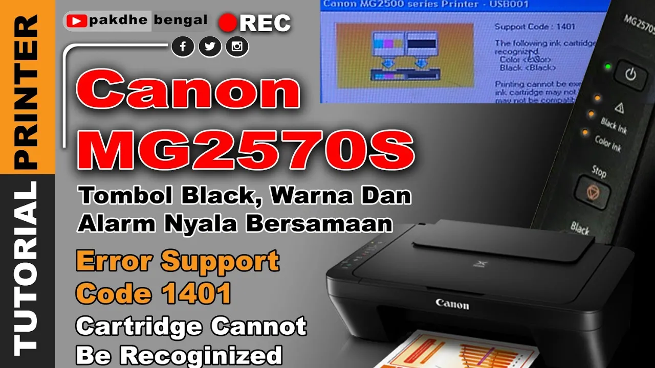 Kedip 22 kali bergantian printer canon mp237. 