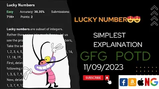 Lucky Numbers POTD GFG Problem of the Day C Java Python CodeThurst