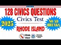 128 Civics Questions for US Citizenship Test 2025 Rhode Island