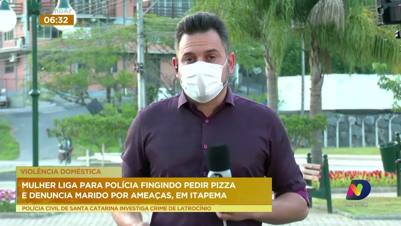 Mulher liga para polícia fingindo pedir pizza e denuncia marido por ameaças, em Itapema