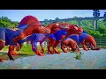 ALL SPIDER-MAN TEAM in Jurassic World | Dinosaur Pro 11 SuperHero Dinosaurs!
