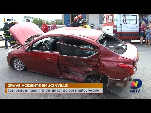 Duas pessoas ficam feridas em acidente em Joinville