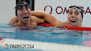 Torri Huske BARELY beats out Gretchen Walsh as Team USA shows out in 100m butterfly Paris Olympics