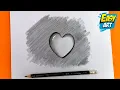 3D Drawings - How to Draw a 3D HEART in pencil