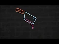Butcher's Knife Blood Dripping Neon Sign 2D Animation