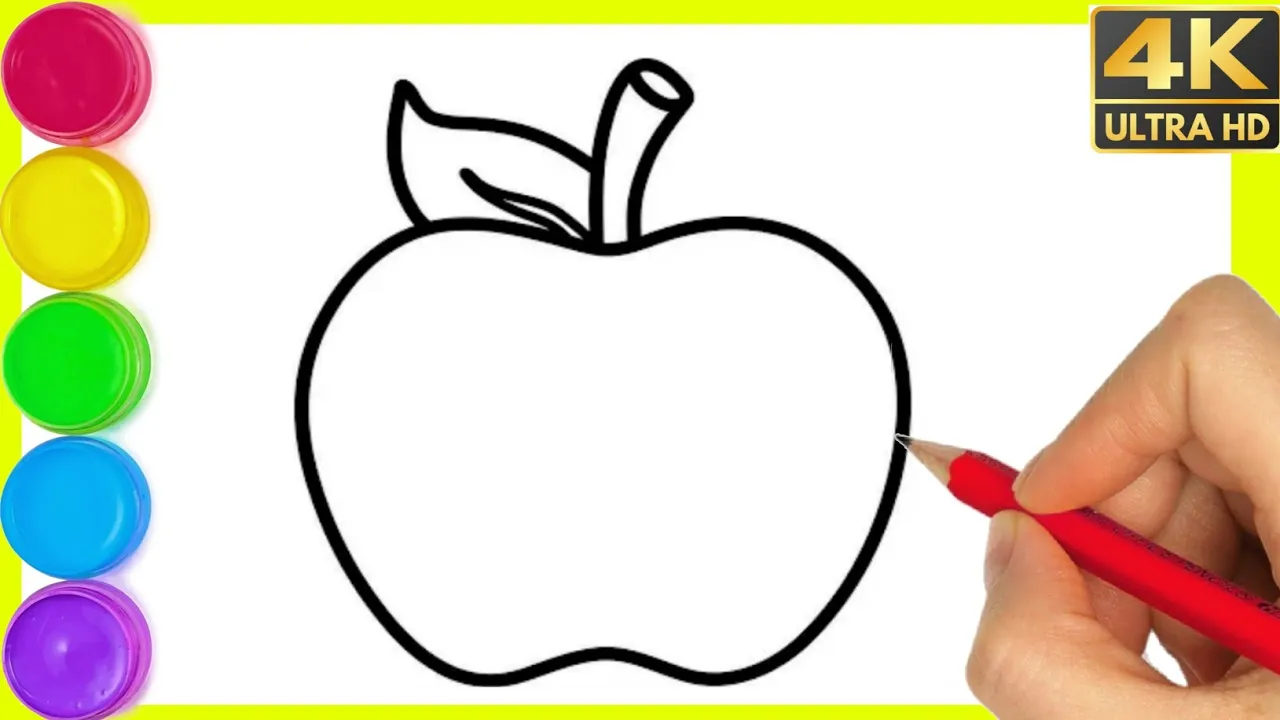 How to draw a Apple || Apple Drawing easy step by step simple drawing || Drawing Apple step by step