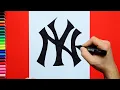 How to draw the New York Yankees Logo MLB Team
