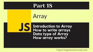 JavaScript Bangla Tutorial Part-18 Latest 2021 JavaScript for beginners Array Introduction