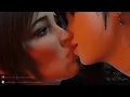 Lara Croft french kissing Tifa