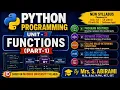 Python Unit-3 Functions Part-1 explained in tamil Madras University syllabus
