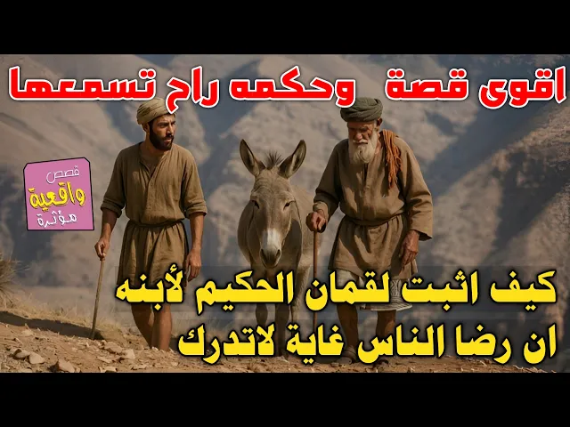 ⁣اقوى قصة سمعتها بيها حكمة عظيمة - قصة لقمان الحكيم كيف اثبت لأبنه ان رضا الناس غايه لاتدرك