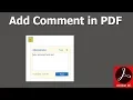 How to add Comment in Adobe Acrobat Pro