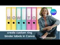 How to create custom binder labels for free in Canva Easy Canva Tutorial