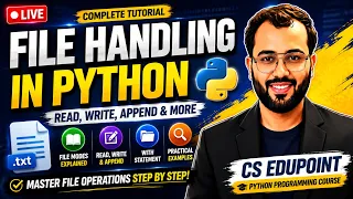 File Handling in Python Read Write Append File Modes with Statement Complete Tutorial