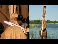 Carving a Rabbit from an oak wood Woodworking Project