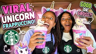 We Tried the VIRAL Unicorn Frappuccino… Then Made Our Own! 🦄 GOOD OR BAD??