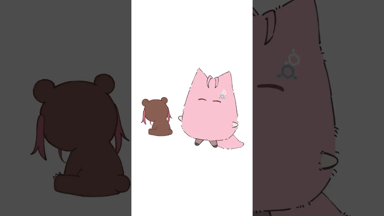 可愛いもふもふなコヨーテ「もふこよ」がクマリンに出逢った結果 #shorts #anime #ホロライブ #hololive #博衣こより