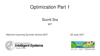 Optimization Part 1 - Suvrit Sra
