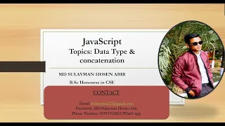 JavaScript Bangla Tutorial topics Data Type Concatenation convert string to number to Fixed