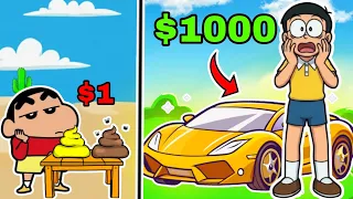 Shinchan Nobita Play Poor To Rich Challenge Shinchan And Nobita Game Funny Game