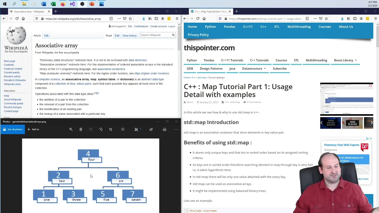 Associative Arrays and C++ STL Classes std::map and std::multimap
