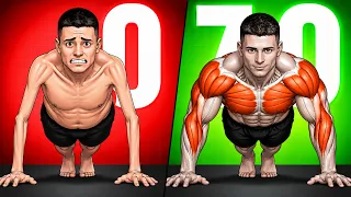 7 Min 7 Days to go from 0 to 70 Pushups FAST