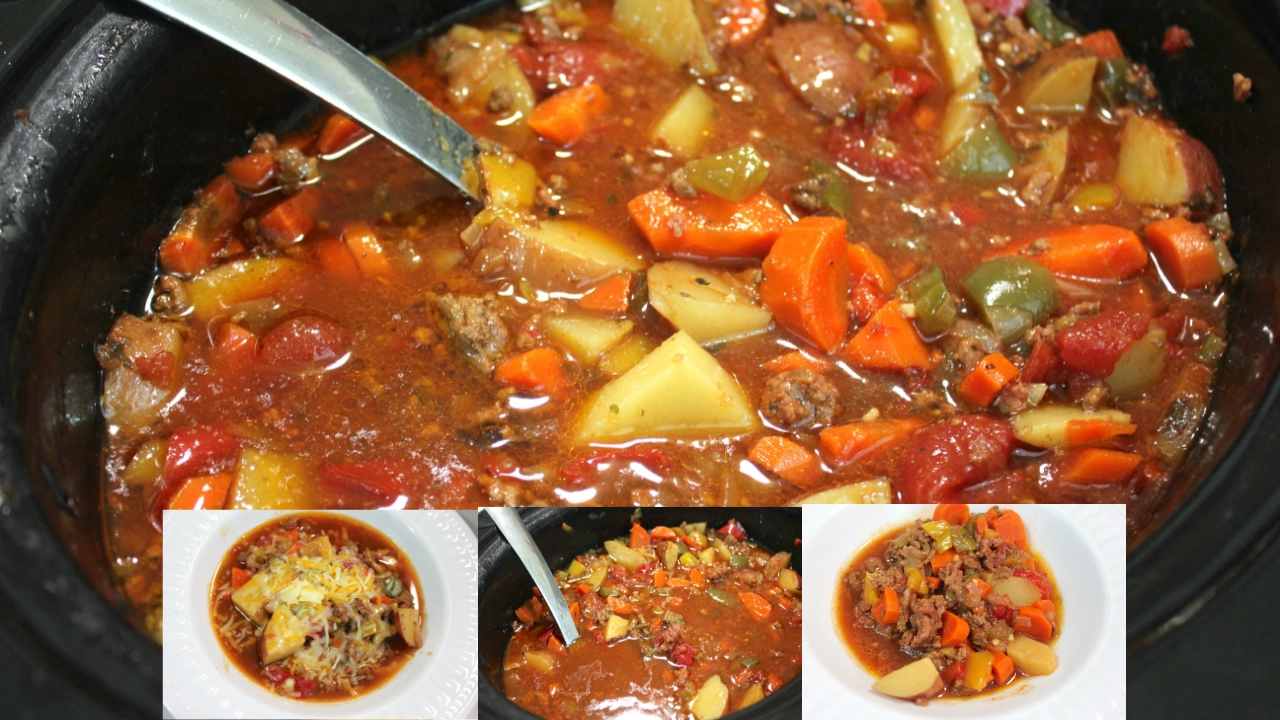 Crockpot Slow Cooker Recipe-Easy Vegetable Soup or Stew. 