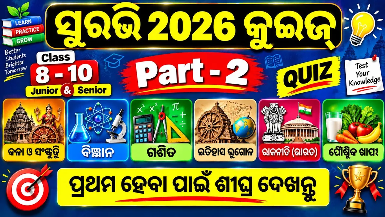 Surabhi 2026 Quiz Senior | Suravi 2026 Quiz Senior | Odishara Kala O Sanskruti Quiz For Surabhi 2026