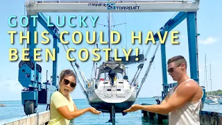 MID HAUL OUT EMERGENCY – LOWER THE BOAT! From Beautiful Sailing to Sleeping in Separate Rooms…Ep 49